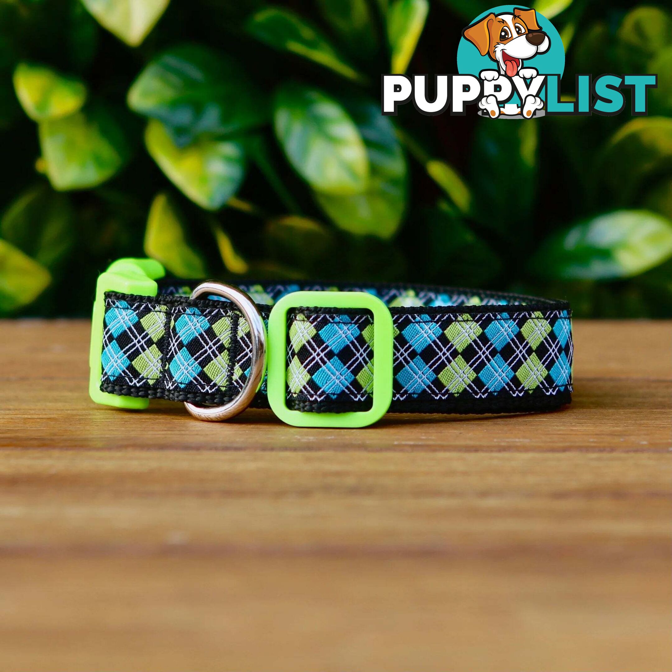 Tartan Dog Collar / XS - L - Hand Made by The Bark Side - TBSTARSMLGRN