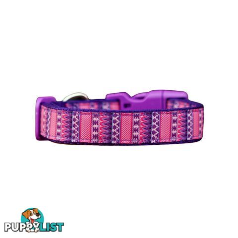 Aztec Dog Collar / Pink / Purple / XS - L  -  Hand Made by The Bark Side - TBSAZTMED
