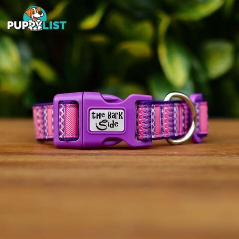 Aztec Dog Collar / Pink / Purple / XS - L  -  Hand Made by The Bark Side - TBSAZTMED