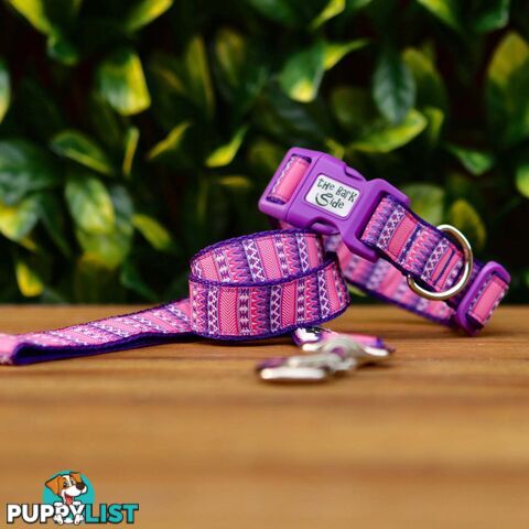 Aztec Dog Collar / Pink / Purple / XS - L  -  Hand Made by The Bark Side - TBSAZTMED