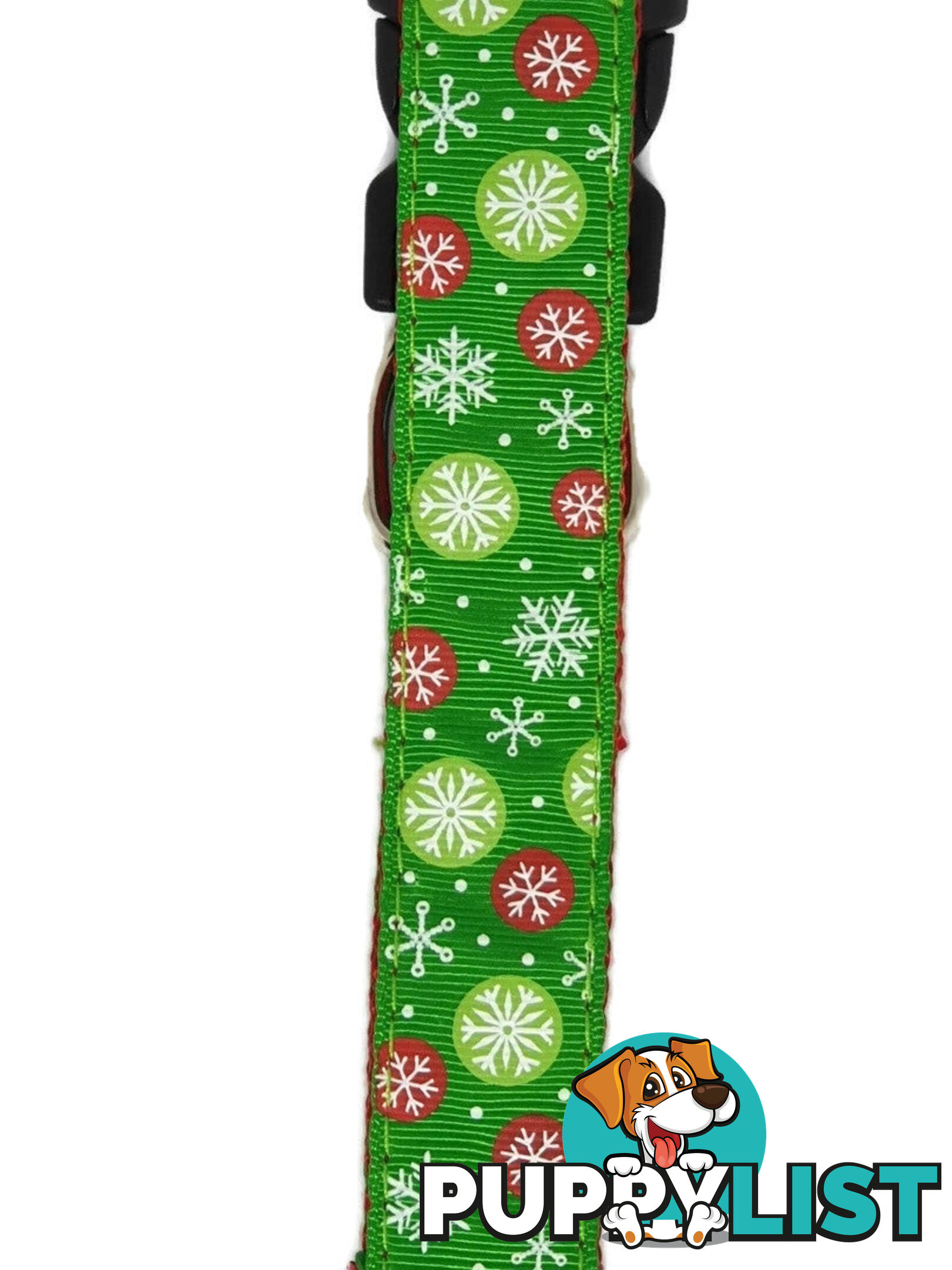 Christmas Dog Collars Adjustable - Moondidley Pets - MDPCOLXMALGRNSNO