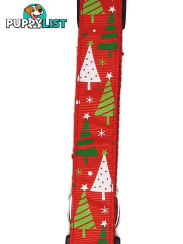 Christmas Dog Collars Adjustable - Moondidley Pets - MDPCOLXMALGRNSNO