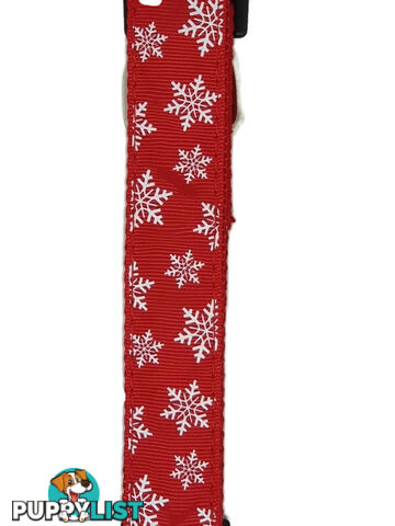Christmas Dog Collars Adjustable - Moondidley Pets - MDPCOLXMALGRNSNO