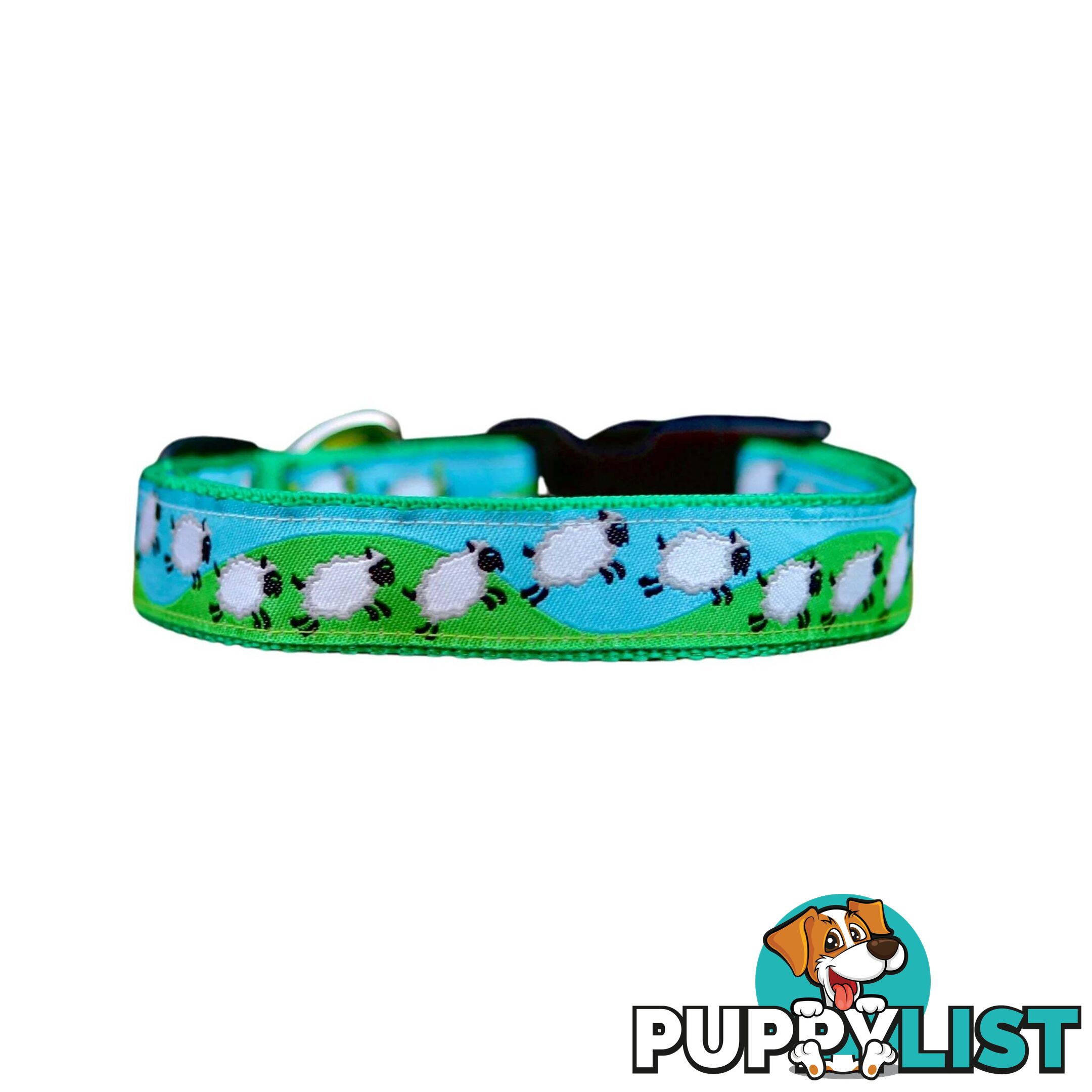 Counting Sheep Dog Collar / XS - L - Hand Made by The Bark Side - TBSCOUSML