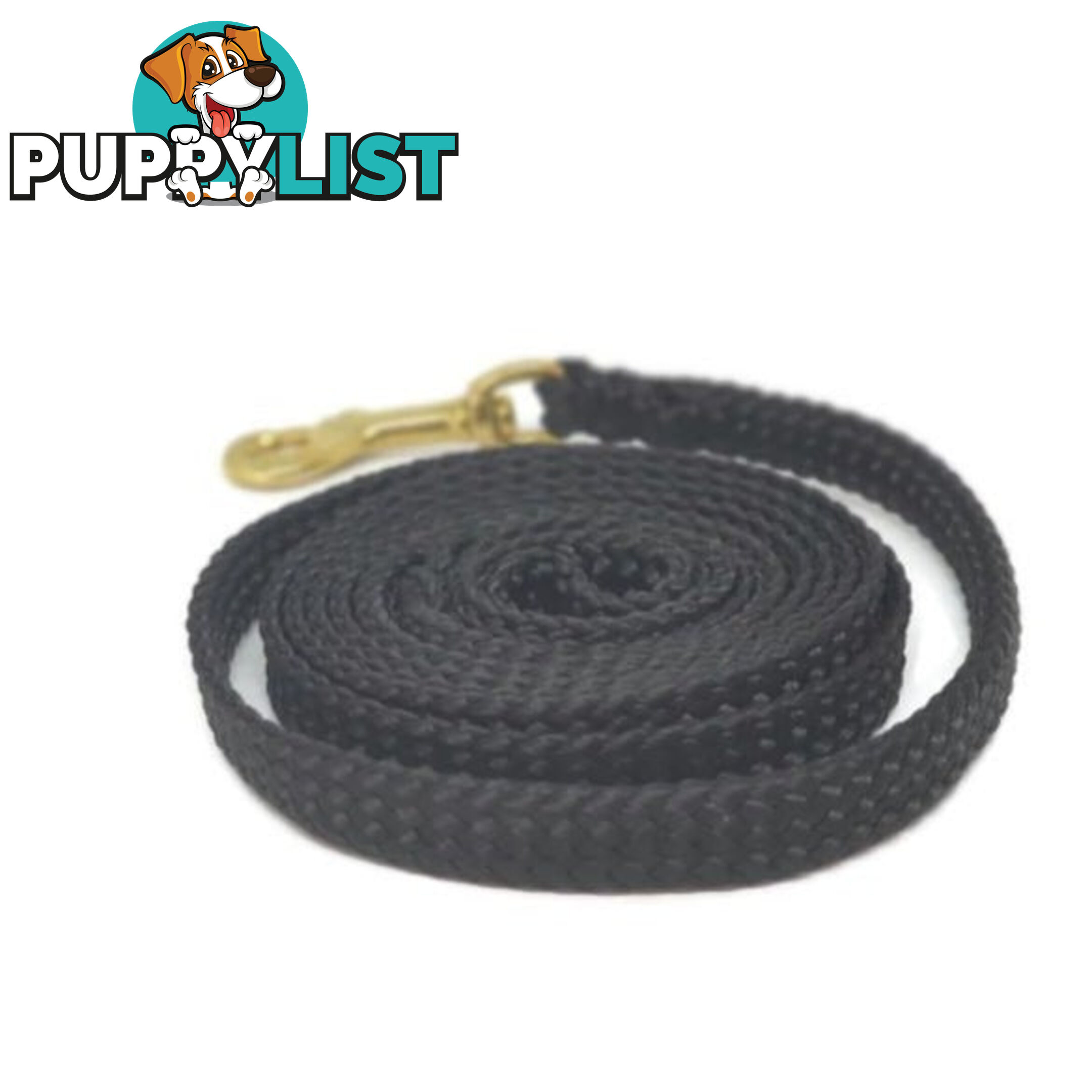 1.8m to 10m Long Dog Lead No Stitching Tough Yarnix 10mm Wide - YNXLD10-10-BL-SS