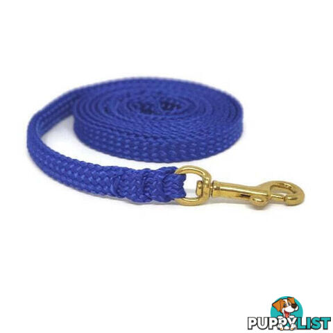 1.8m to 10m Long Dog Lead No Stitching Tough Yarnix 10mm Wide - YNXLD10-5-PUR-BR