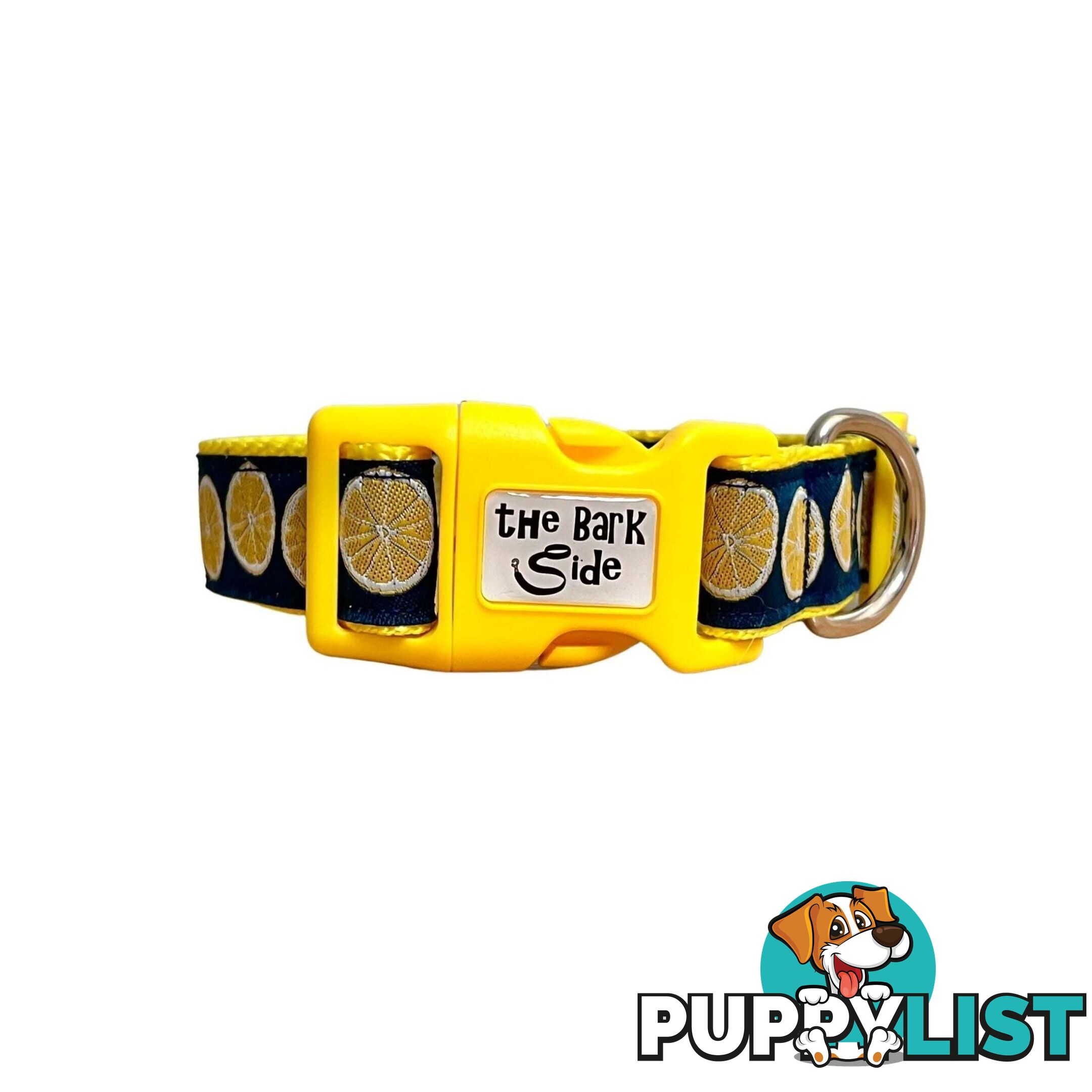 Lemon Dog Collar / XS - L - Hand Made by The Bark Side - TBSLEMSML