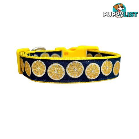 Lemon Dog Collar / XS - L - Hand Made by The Bark Side - TBSLEMSML