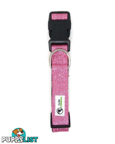 Bling Glitter Overlay Nylon Collar - Breakaway Buckle - Moondidley Pets - MDPCOLBLIXLBLK