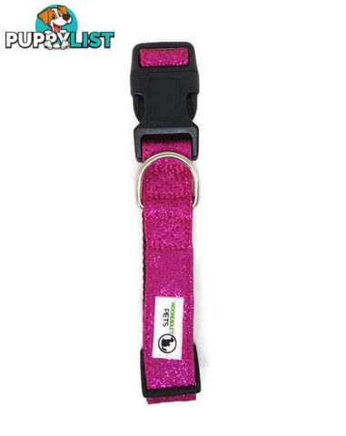 Bling Glitter Overlay Nylon Collar - Breakaway Buckle - Moondidley Pets - MDPCOLBLIXLBLK