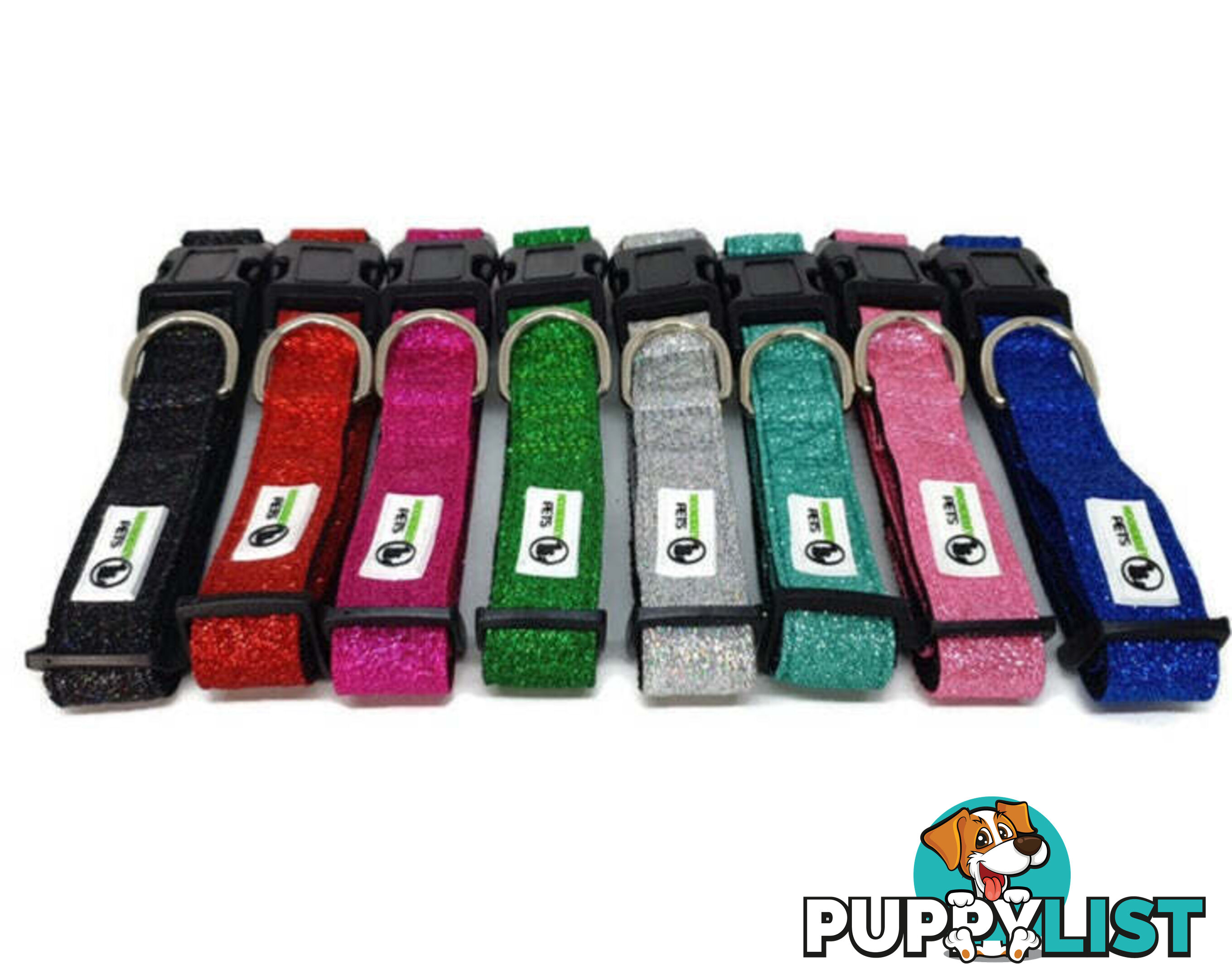 Bling Glitter Overlay Nylon Collar - Breakaway Buckle - Moondidley Pets - MDPCOLBLISLPNK