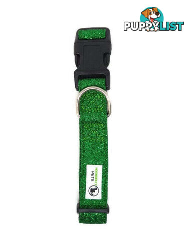 Bling Glitter Overlay Nylon Collar - Breakaway Buckle - Moondidley Pets - MDPCOLBLISLPNK