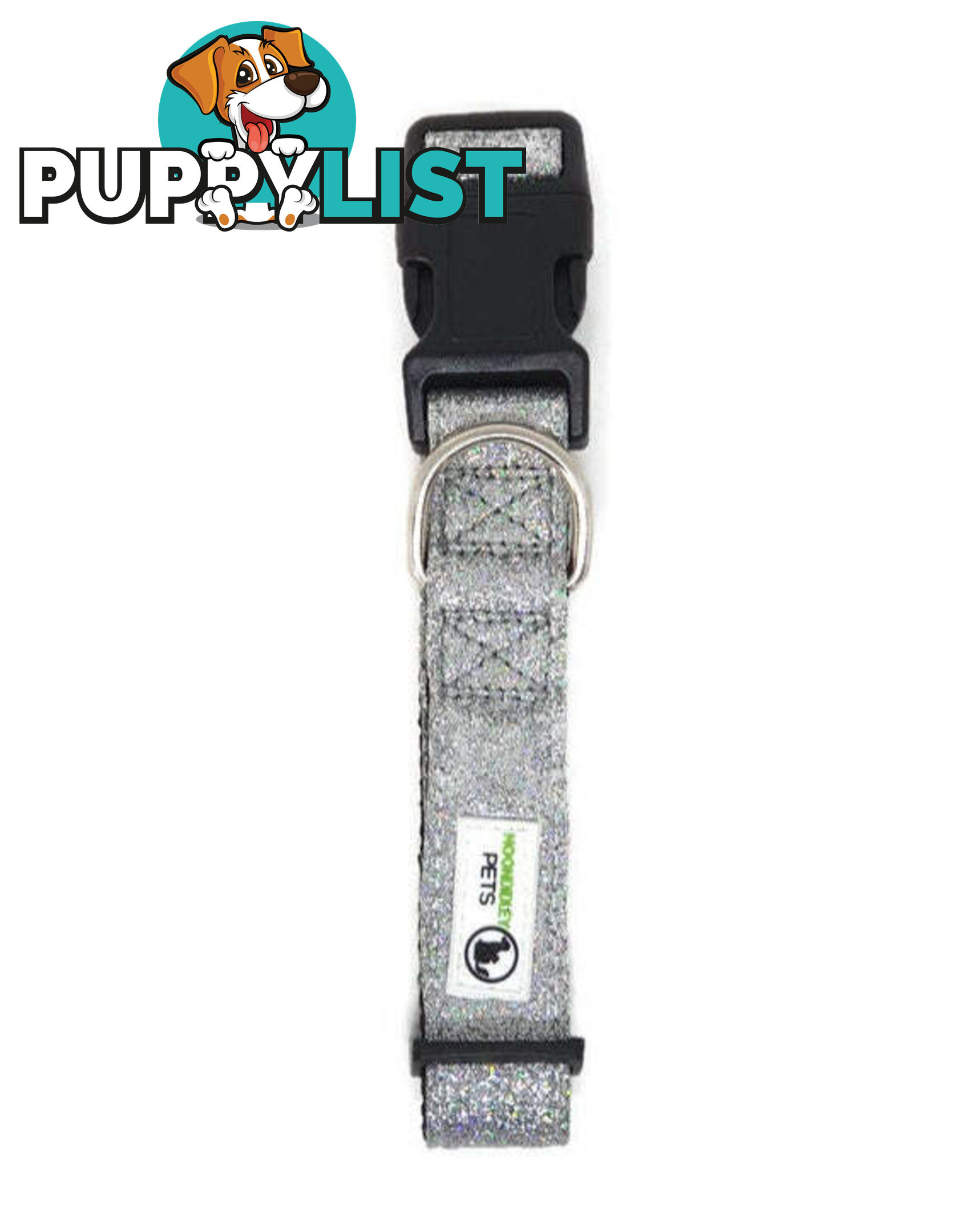 Bling Glitter Overlay Nylon Collar - Breakaway Buckle - Moondidley Pets - MDPCOLBLISLPNK
