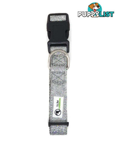 Bling Glitter Overlay Nylon Collar - Breakaway Buckle - Moondidley Pets - MDPCOLBLISLPNK