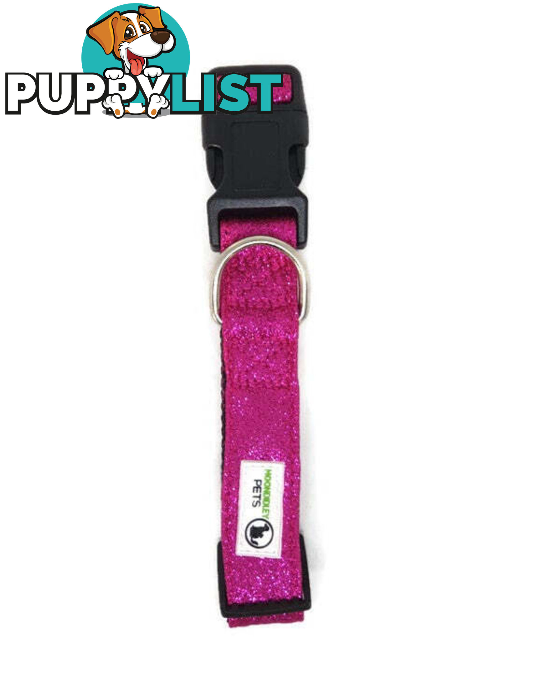 Bling Glitter Overlay Nylon Collar - Breakaway Buckle - Moondidley Pets - MDPCOLBLISLPNK