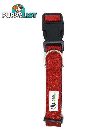 Bling Glitter Overlay Nylon Collar - Breakaway Buckle - Moondidley Pets - MDPCOLBLISLPNK