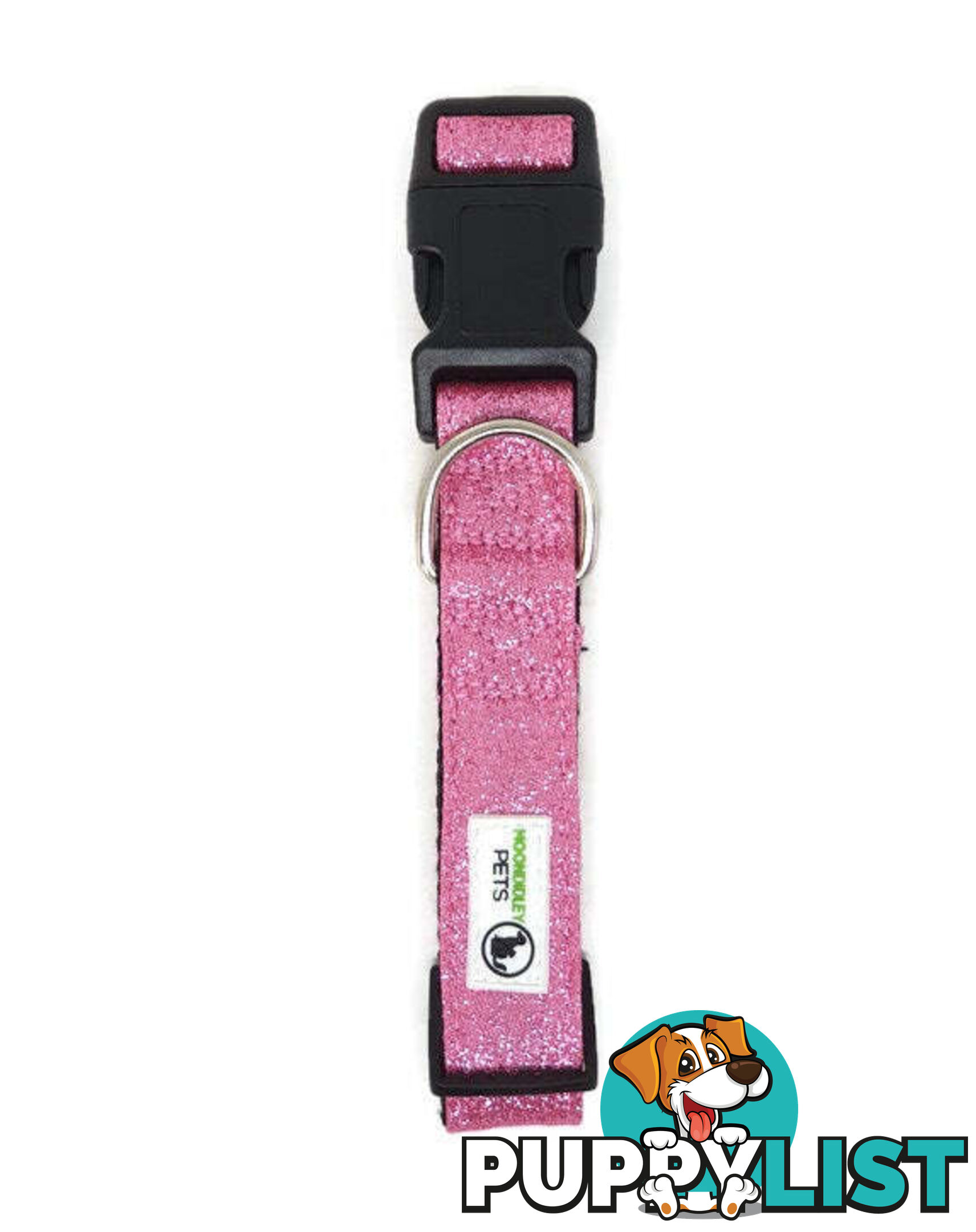 Bling Glitter Overlay Nylon Collar - Breakaway Buckle - Moondidley Pets - MDPCOLBLISLPNK