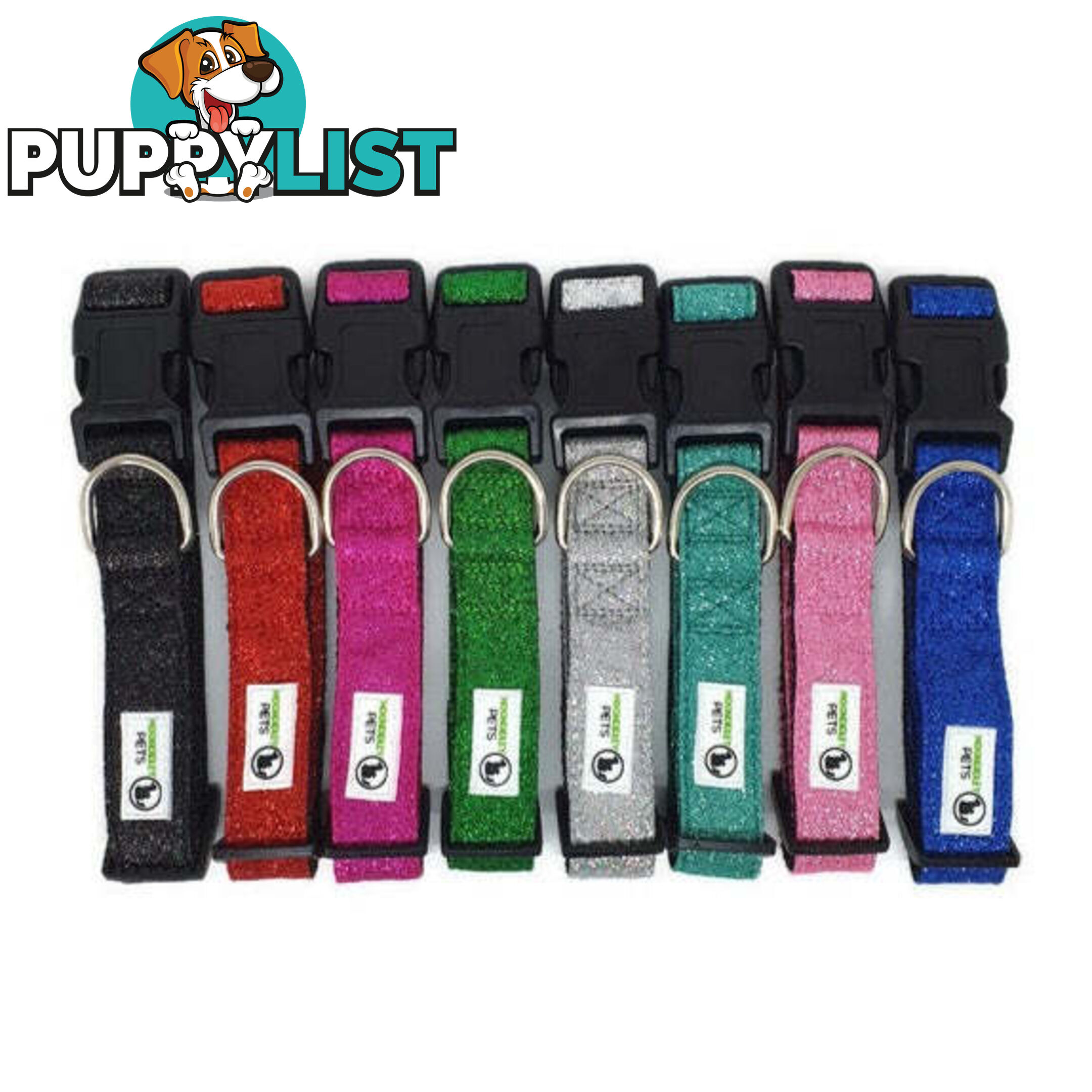 Bling Glitter Overlay Nylon Collar - Breakaway Buckle - Moondidley Pets - MDPCOLBLISLPNK