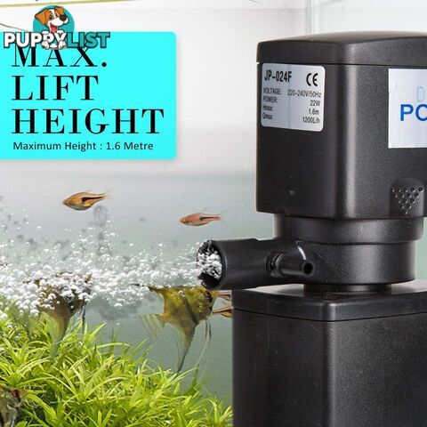 Aquarium Submersible Filter Pond Pump 1200L/H 22W 1.6m - V274-AQ-JP024F-22