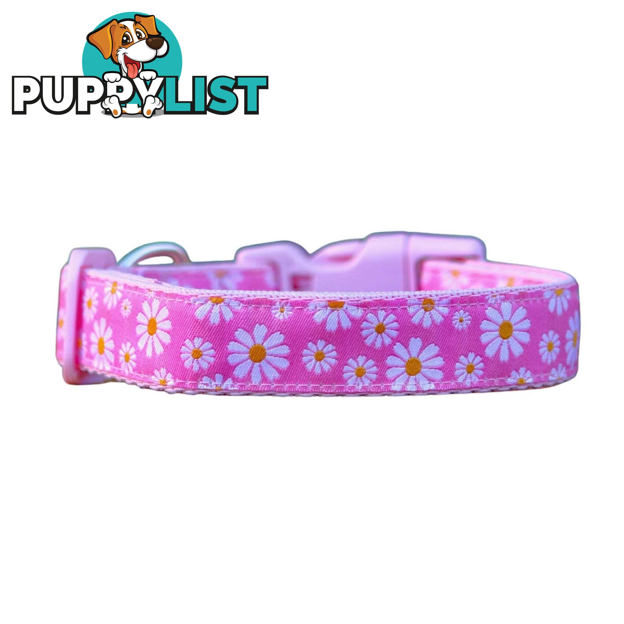 Daisy Dog Collar -  Hand Made by The Bark Side - TBSDAILPNK