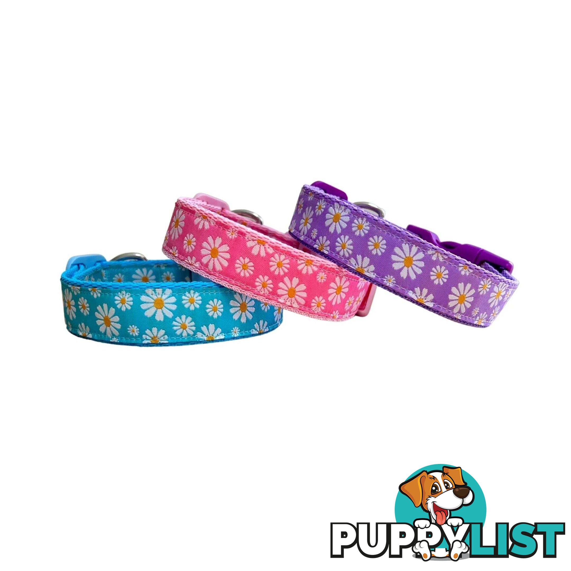 Daisy Dog Collar -  Hand Made by The Bark Side - TBSDAILPNK