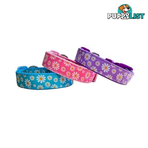 Daisy Dog Collar -  Hand Made by The Bark Side - TBSDAILPNK