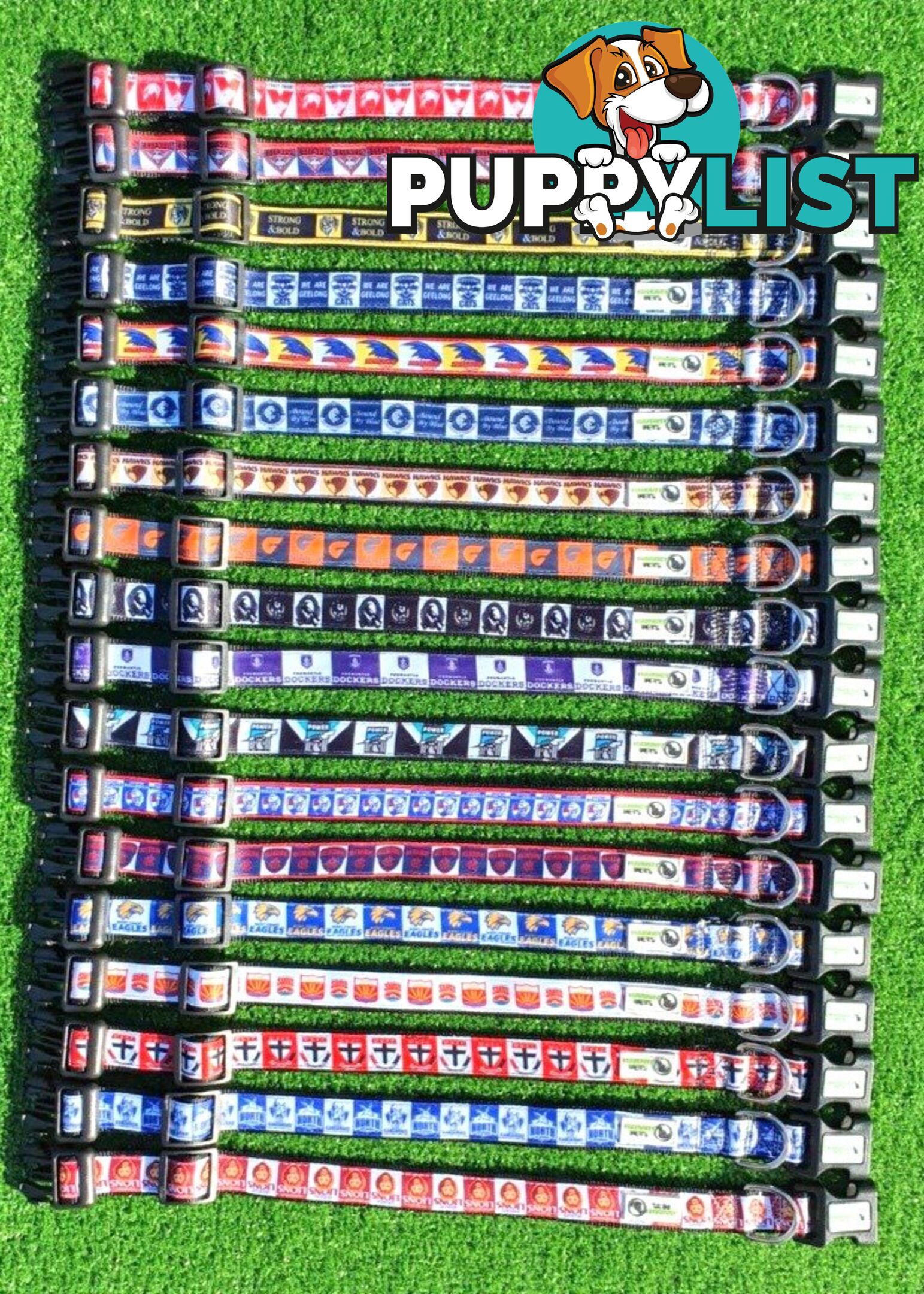 AFL Dog Collars, Footy - Aussie Rules - Moondidley Pets - MDPCOLAFLMFD