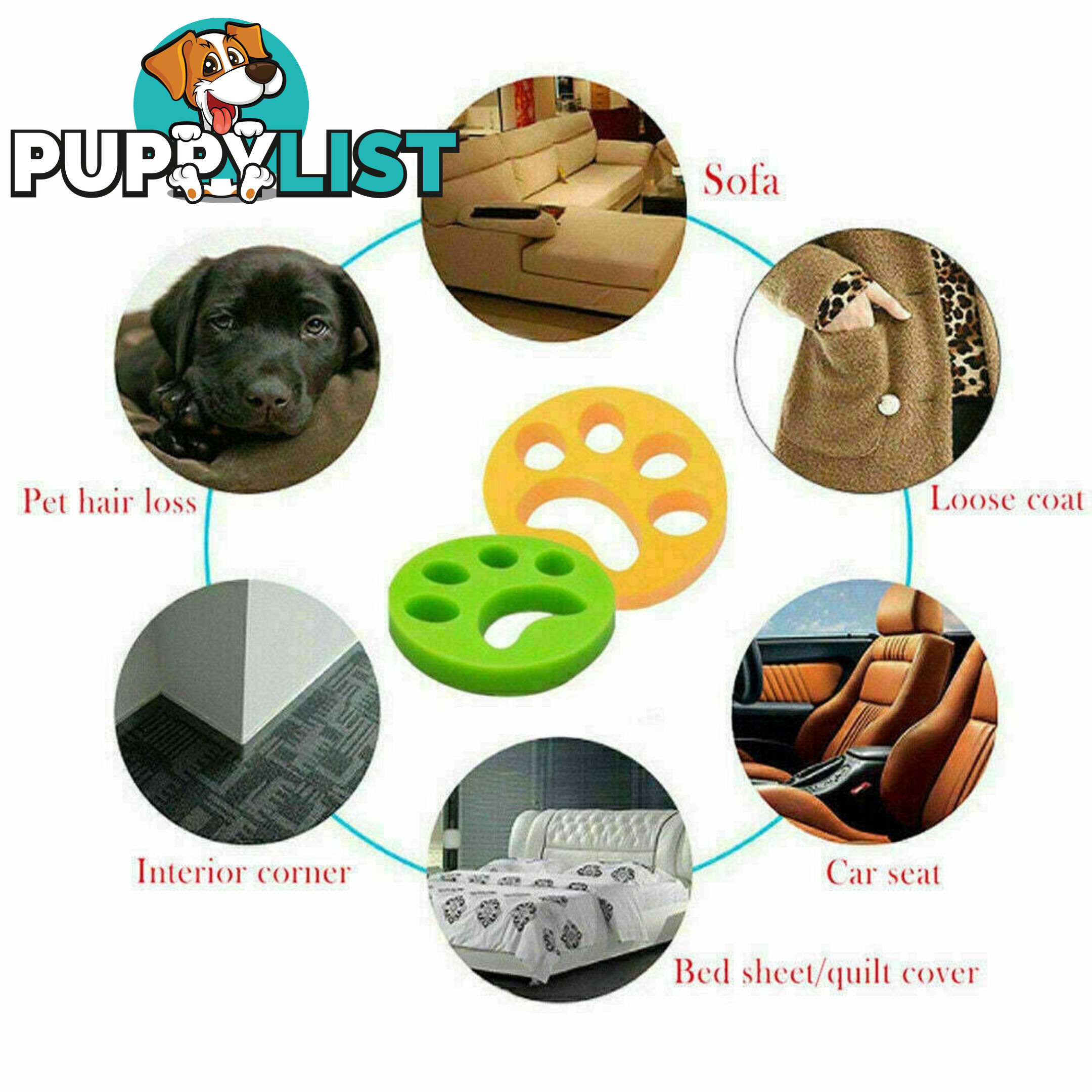 2Pcs Pet Hair Remover Floating Fur Catcher Laundry Lint Dog Cat Washing Machine - V201-439860