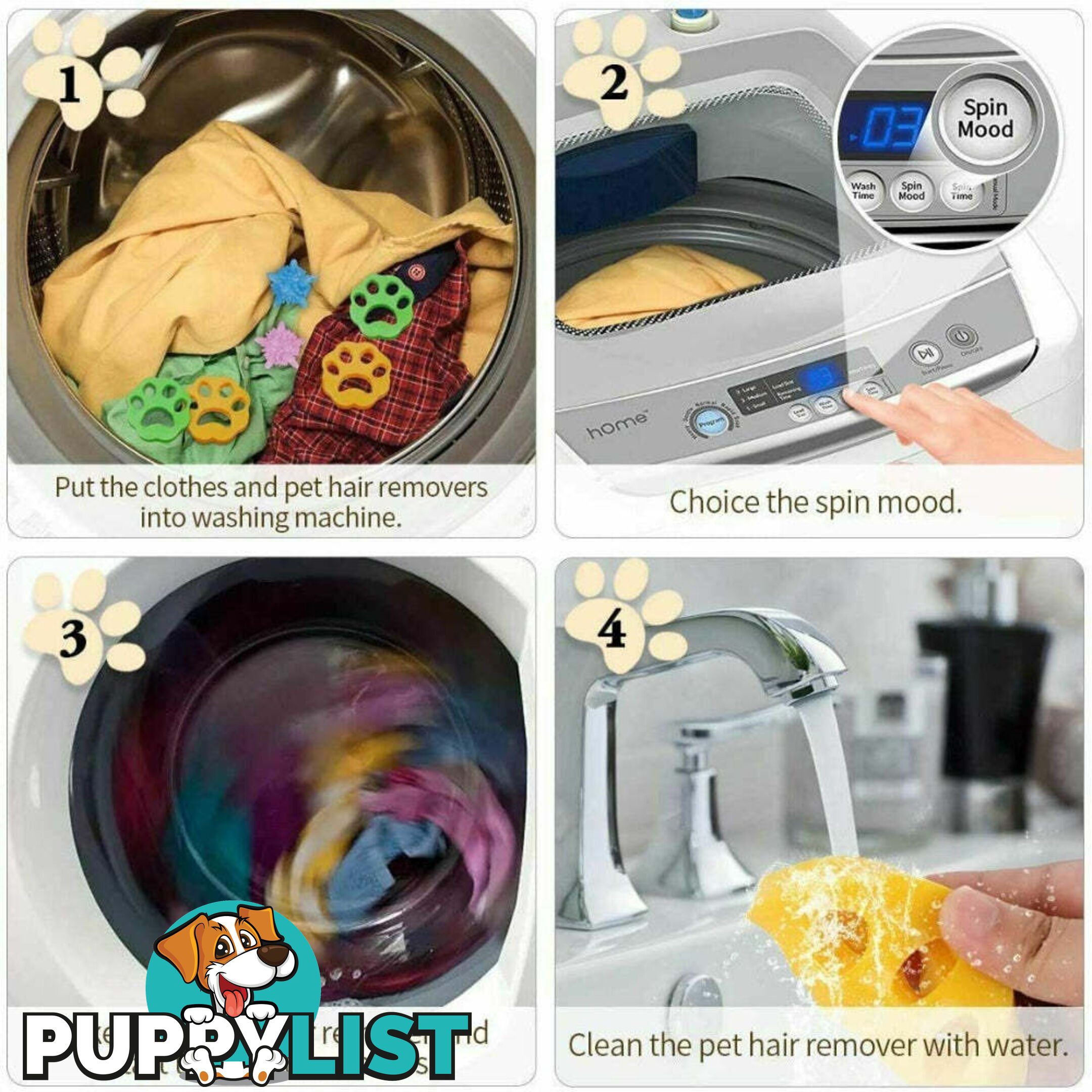 2Pcs Pet Hair Remover Floating Fur Catcher Laundry Lint Dog Cat Washing Machine - V201-439860