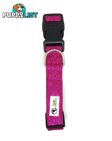 Bling Glitter Overlay Nylon Collar - Breakaway Buckle - Moondidley Pets - MDPCOLBLIXLTUR