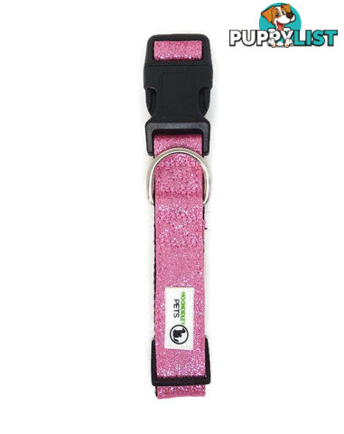 Bling Glitter Overlay Nylon Collar - Breakaway Buckle - Moondidley Pets - MDPCOLBLIXLTUR