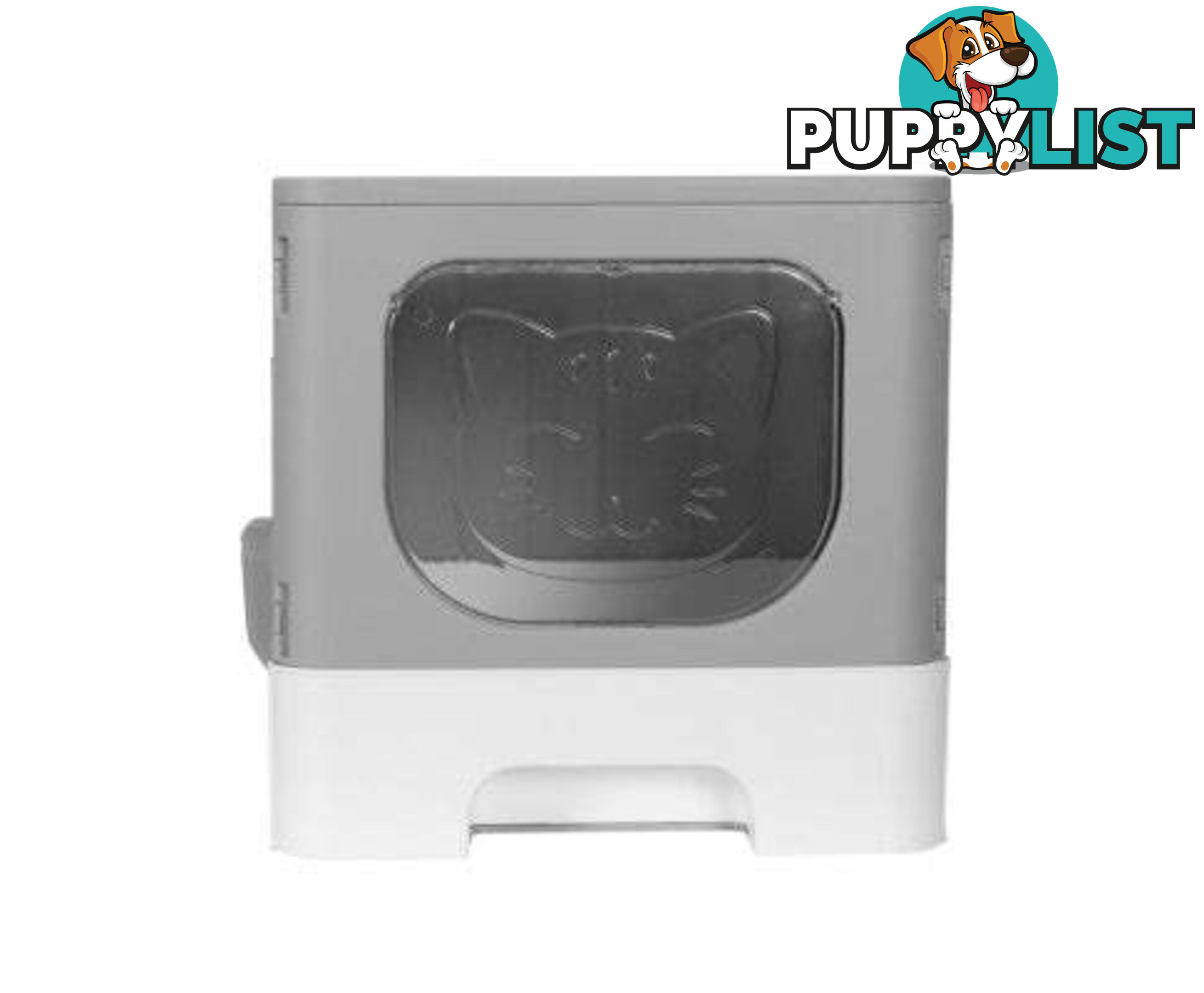 i.Pet Cat Litter Box Large Tray Kitty Toilet Enclosed Hooded Foldable Scoop Grey - PET-CLB-GR