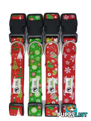 Christmas Dog Collars Adjustable - Moondidley Pets - MDPCOLXMAMTRE