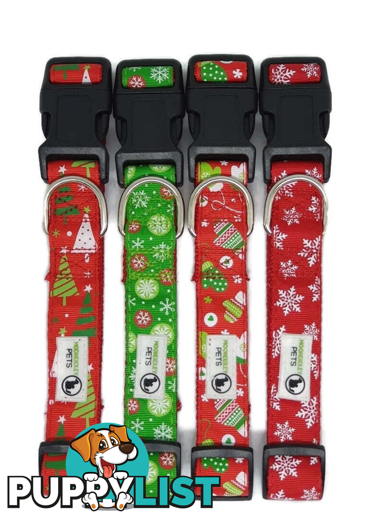 Christmas Dog Collars Adjustable - Moondidley Pets - MDPCOLXMAXLMIT