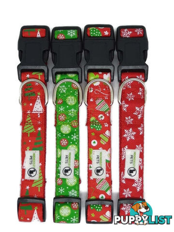Christmas Dog Collars Adjustable - Moondidley Pets - MDPCOLXMAXLMIT