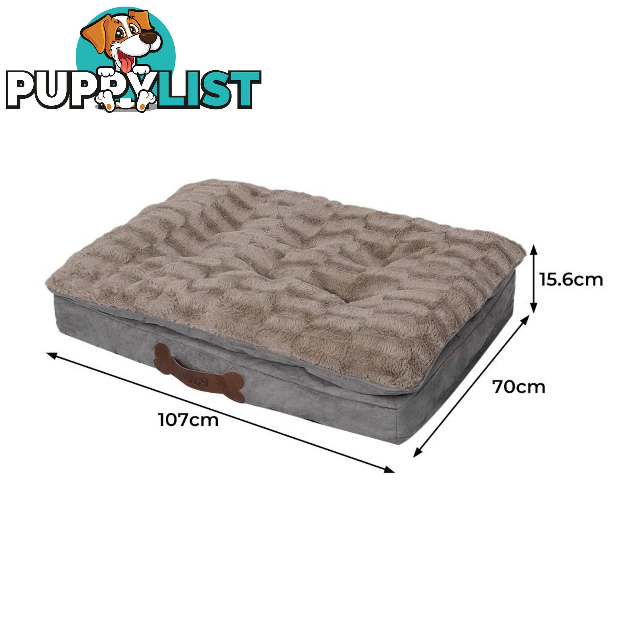 Dog Calming Bed Pet Cat Removable Cover Washable Orthopedic Memory Foam PaWz - WB-PT1058-XL-KH