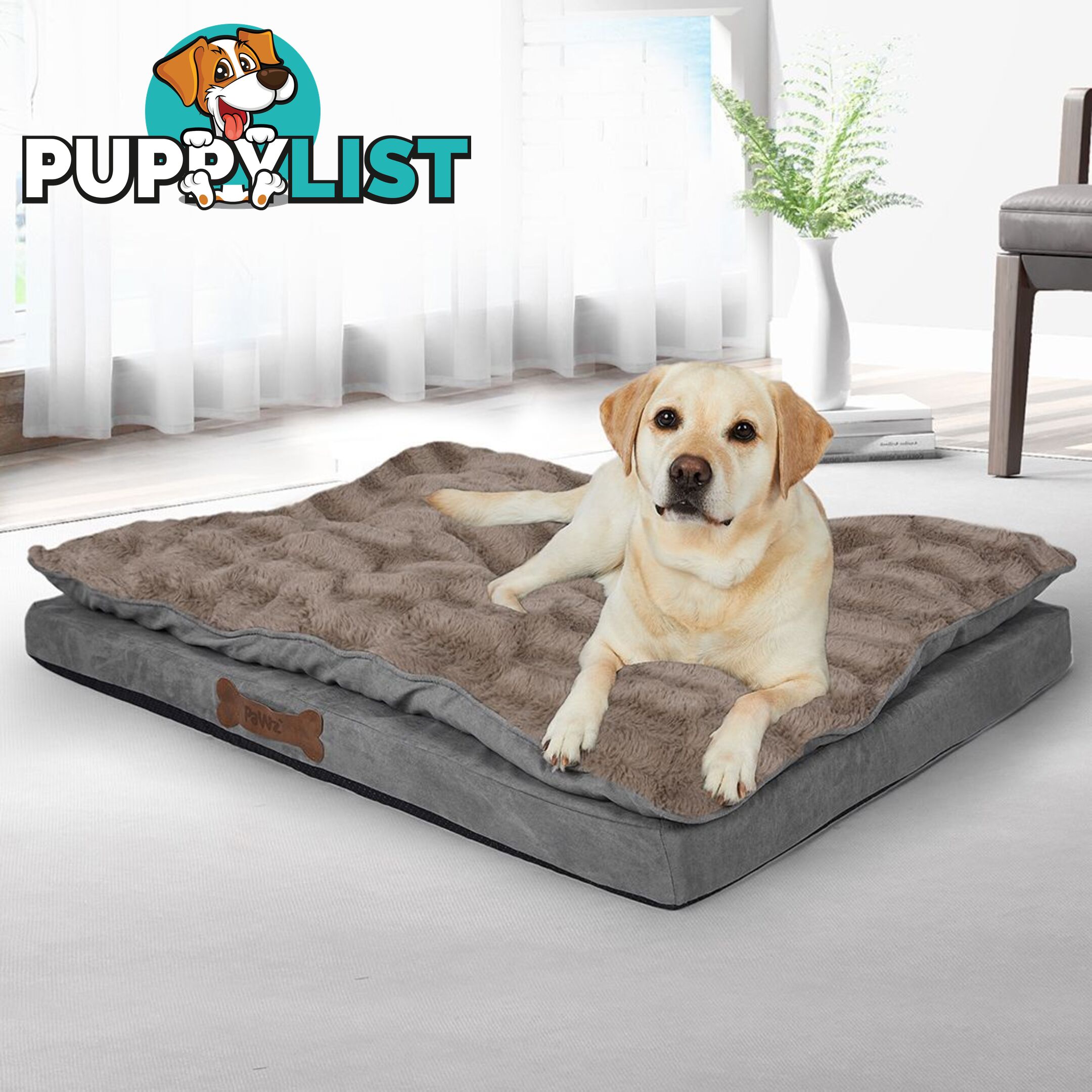 Dog Calming Bed Pet Cat Removable Cover Washable Orthopedic Memory Foam PaWz - WB-PT1058-XL-KH
