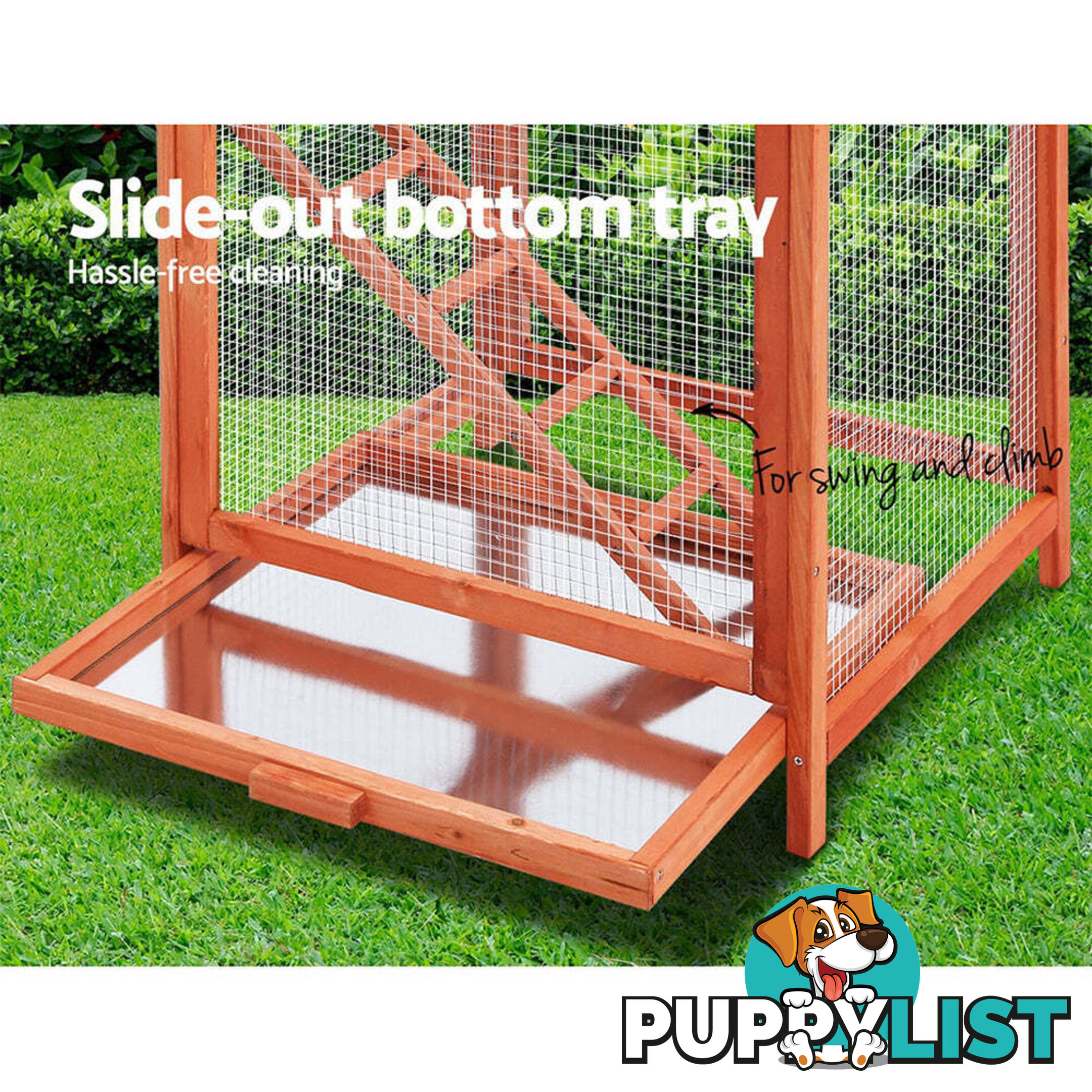 i.Pet Bird Cage 72cm x 60cm x 168cm Pet Cages Large Aviary Parrot Carrier Travel Canary Wooden XL - PET-GT-BIRD-WBC02