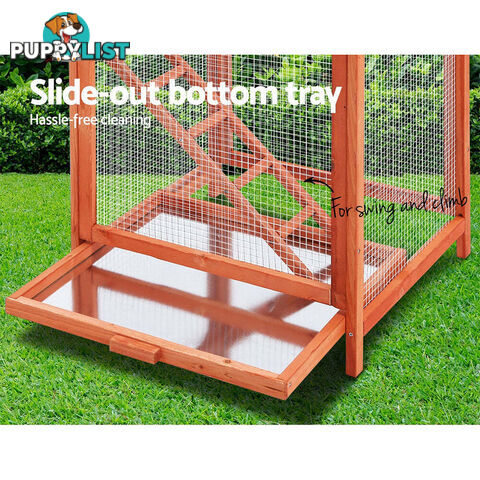 i.Pet Bird Cage 72cm x 60cm x 168cm Pet Cages Large Aviary Parrot Carrier Travel Canary Wooden XL - PET-GT-BIRD-WBC02