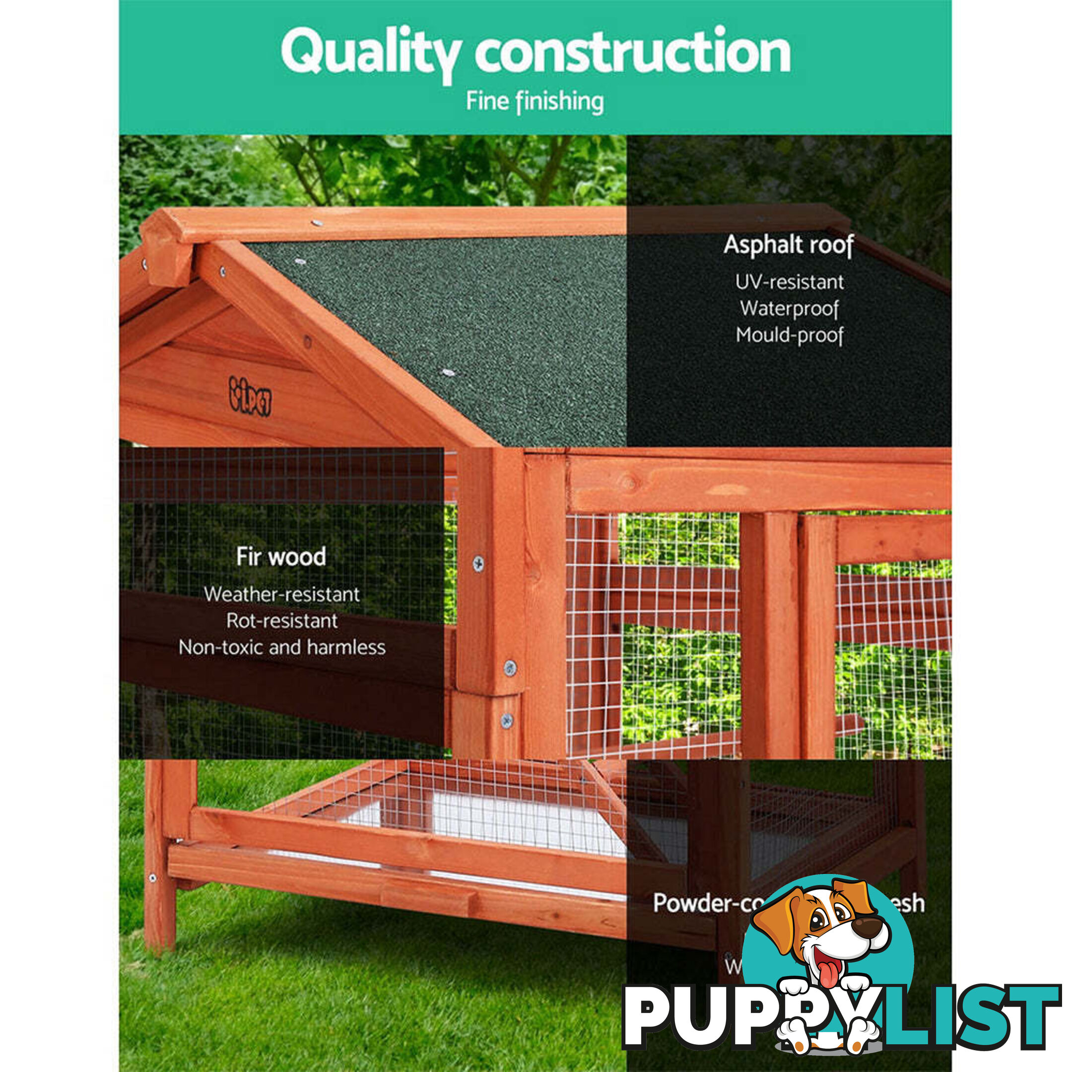 i.Pet Bird Cage 72cm x 60cm x 168cm Pet Cages Large Aviary Parrot Carrier Travel Canary Wooden XL - PET-GT-BIRD-WBC02