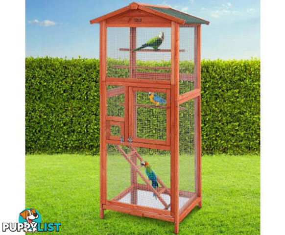 i.Pet Bird Cage Wooden Pet Cages Aviary Large Carrier Travel Canary Cockatoo Parrot XL - PET-GT-BIRD-WBC02