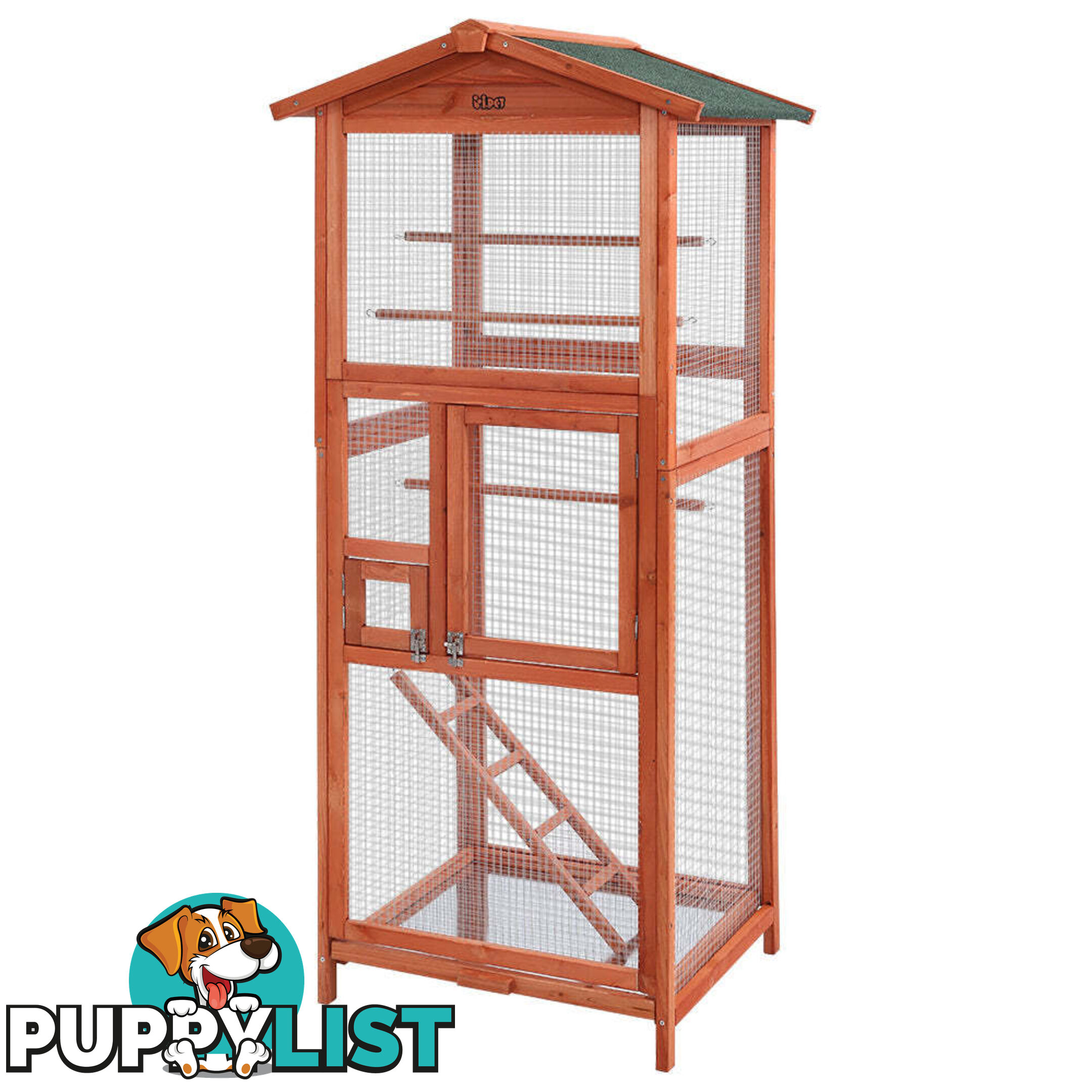 i.Pet Bird Cage 72cm x 60cm x 168cm Pet Cages Large Aviary Parrot Carrier Travel Canary Wooden XL - PET-GT-BIRD-WBC02