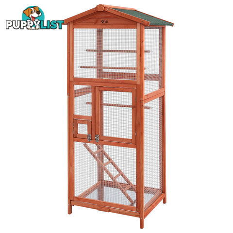 i.Pet Bird Cage 72cm x 60cm x 168cm Pet Cages Large Aviary Parrot Carrier Travel Canary Wooden XL - PET-GT-BIRD-WBC02