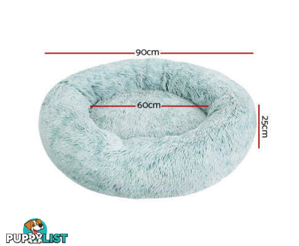 Pet Bed Dog Cat Calming Bed Sleeping Comfy Washable - PET-BED-D90-WHBR