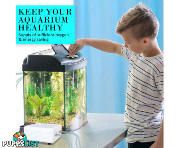 Aquarium Air Pump Oxygen Hydroponic 4 Outlet 670L/H 8W WHITE - V274-AQ-CT404