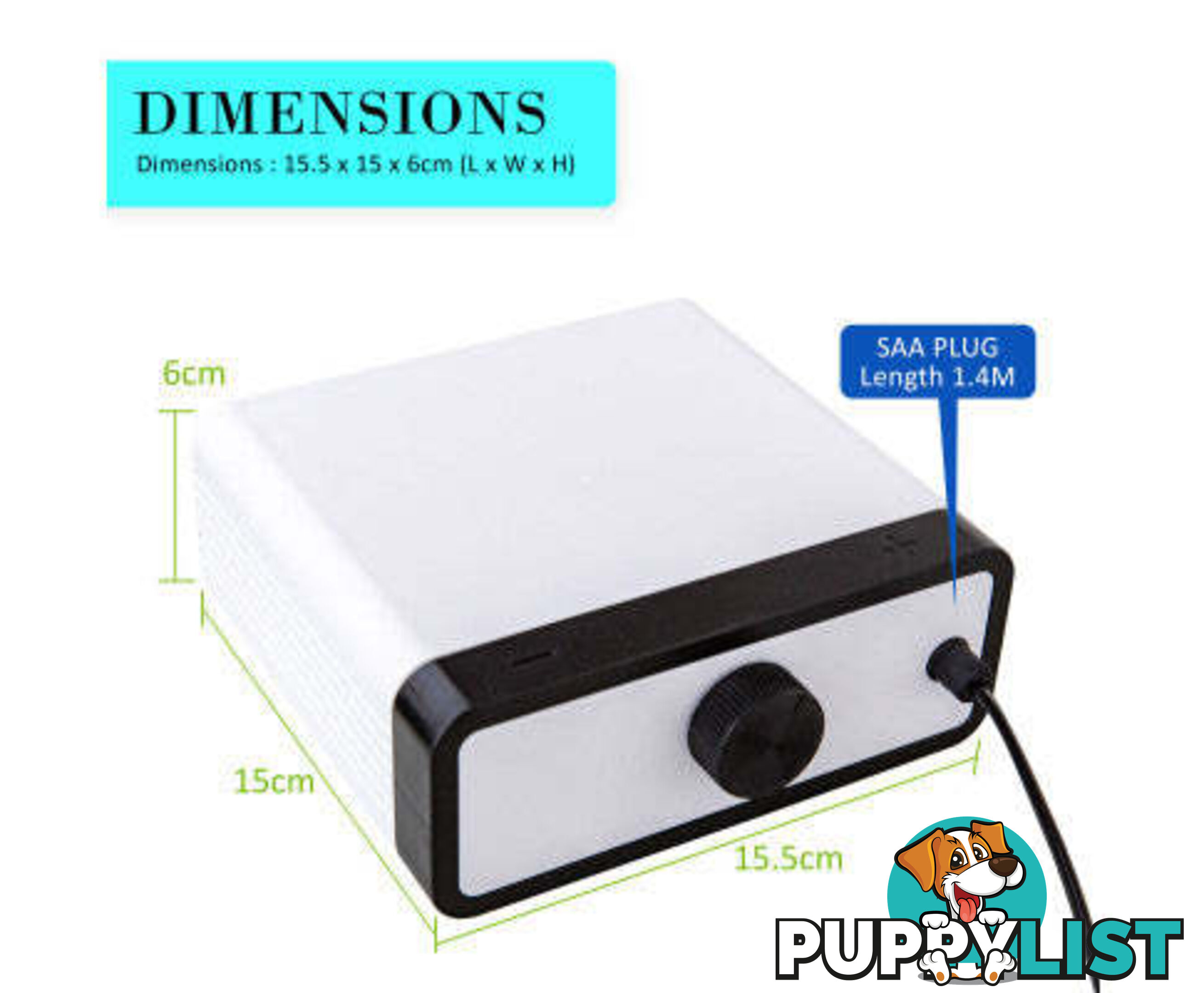 Aquarium Air Pump Oxygen Hydroponic 4 Outlet 670L/H 8W WHITE - V274-AQ-CT404