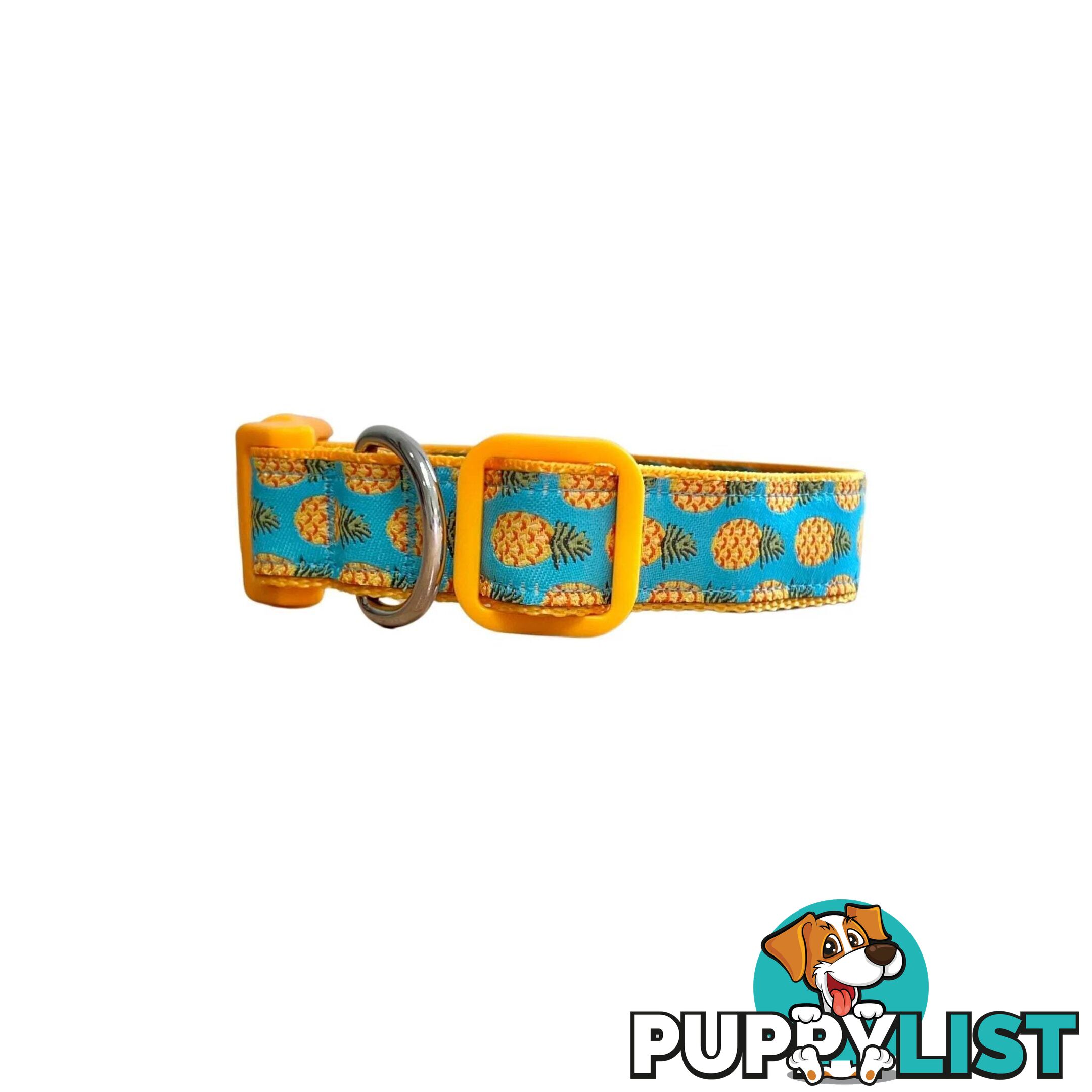 Pineapple Dog Collar - Hand Made by The Bark Side - TBSPINSM