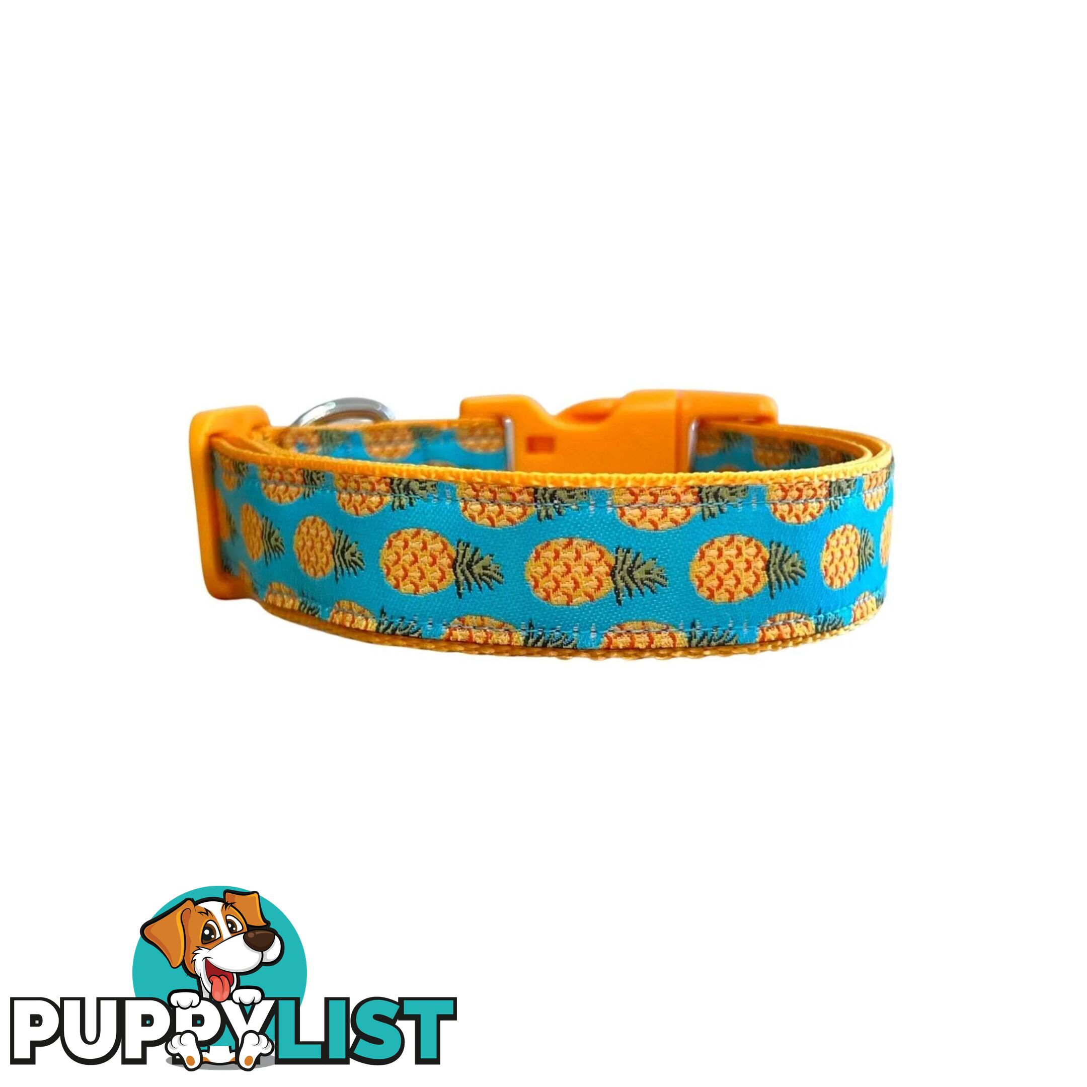 Pineapple Dog Collar - Hand Made by The Bark Side - TBSPINSM