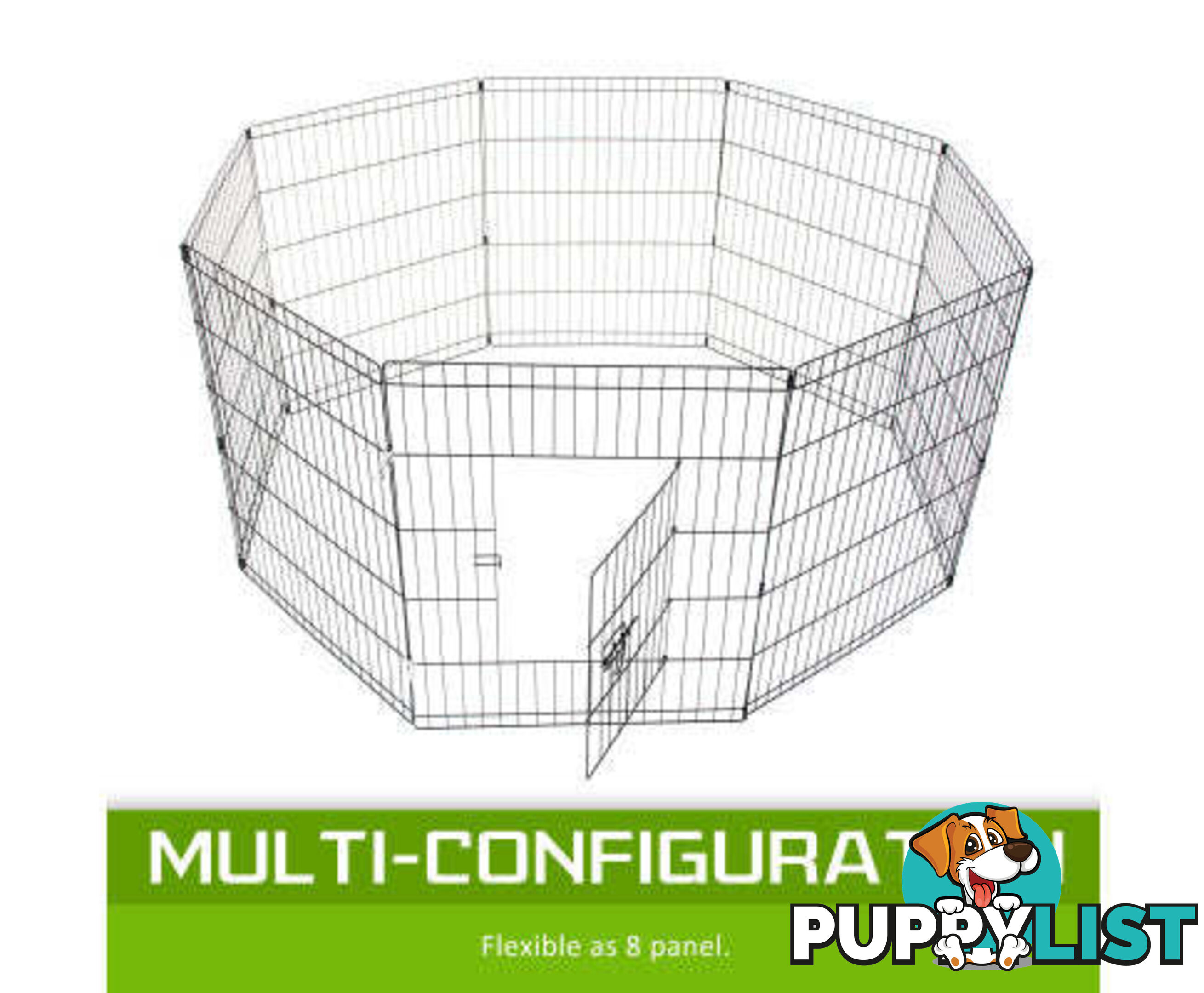 Paw Mate Pet Playpen 8 Panel Foldable Dog Exercise Enclosure Fence Cage - V274-PET-PP24