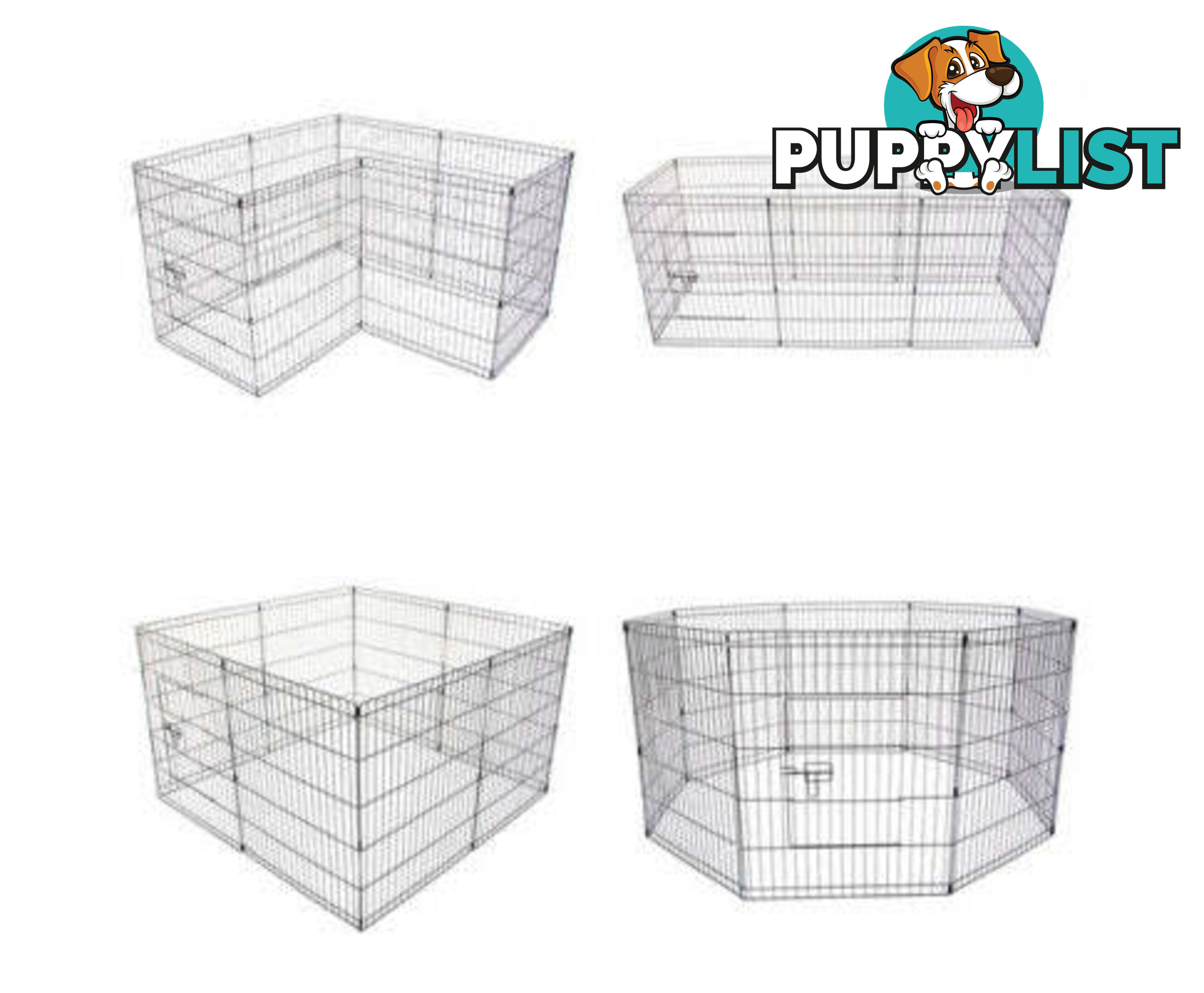 Paw Mate Pet Playpen 8 Panel Foldable Dog Exercise Enclosure Fence Cage - V274-PET-PP24